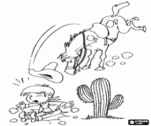 για ζωγραφική Το καουμπόι έχει πέσει από το άλογο