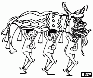 για ζωγραφική Το κινεζικό δράκο στον εορτασμό