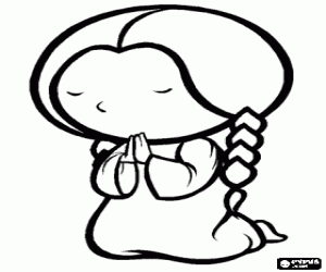 για ζωγραφική Το κορίτσι στην προσευχή θέση