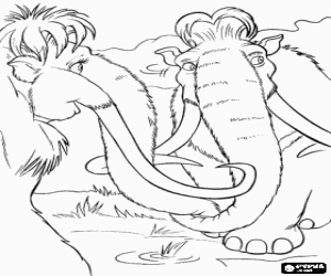 για ζωγραφική Το μαμούθ Μάνι και η Έλλη