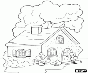 για ζωγραφική Το σπίτι της γιαγιάς του