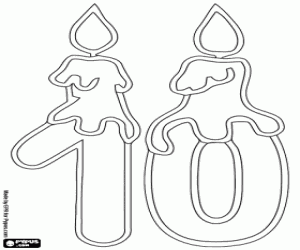 για ζωγραφική Τον αριθμό δέκα και ένα κερί