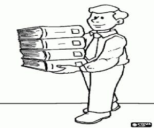 για ζωγραφική Τον/την βιβλιοθηκονόμο με βιβλία