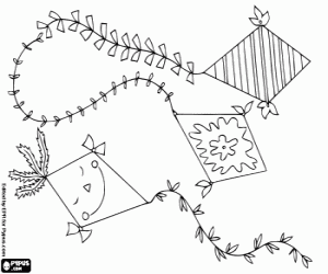για ζωγραφική Τρεις χαρταετούς, παιχνίδια