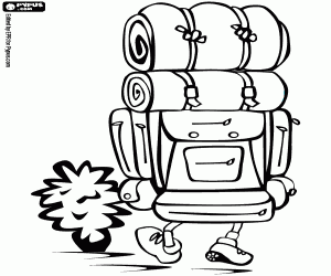 για ζωγραφική Τυχοδιώκτης με ένα μεγάλο σακίδιο