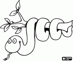 για ζωγραφική Φίδι περιτυλιγμένα σε ένα υποκατάστημα