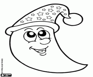 για ζωγραφική Φεγγάρι με σκουφάκι ύπνου