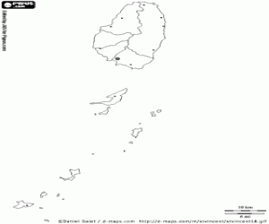 για ζωγραφική Χάρτης Αγίου Βικεντίου και Γρεναδίνες