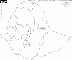 για ζωγραφική Χάρτης της Αιθιοπίας