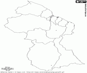 για ζωγραφική Χάρτης της Γουιάνας