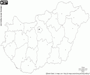 για ζωγραφική Χάρτης της Ουγγαρίας