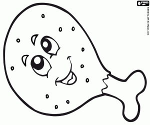 για ζωγραφική Χαμογελώντας μηρό κοτόπουλο