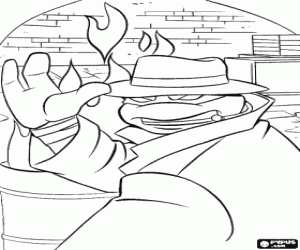 για ζωγραφική Χελώνα νίντζα με μια καμπαρντίνα