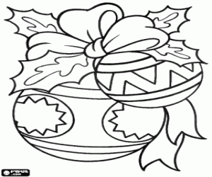 για ζωγραφική Χριστουγεννιάτικες μπάλες με μια κορδέλα