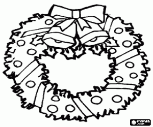 για ζωγραφική Χριστουγεννιάτικο στεφάνι με καμπάνες