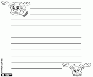 για ζωγραφική Χριστούγεννα γράμμα με δύο τάρανδοι