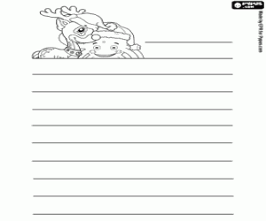 για ζωγραφική Χριστούγεννα επιστολή με Pypus και ένας τάρανδος