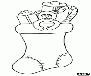 για ζωγραφική Χριστούγεννα κάλτσες γεμάτο με τα δώρα