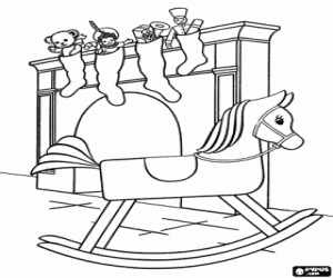 για ζωγραφική Χριστούγεννα κάλτσες με τα δώρα