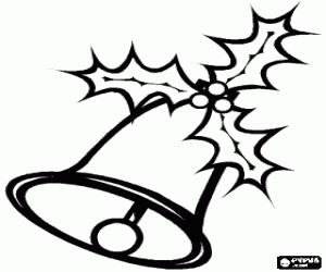 για ζωγραφική Χριστούγεννα καμπάνα διακοσμημένα με πουρνάρια