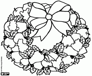 για ζωγραφική Χριστούγεννα στεφάνι με φρούτα