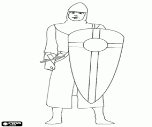 για ζωγραφική πολεμιστής με το κράνος και το θυρεό