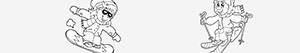 Ζωγραφική Χιόνι σπορ. Χειμερινά σπορ ζωγραφιές